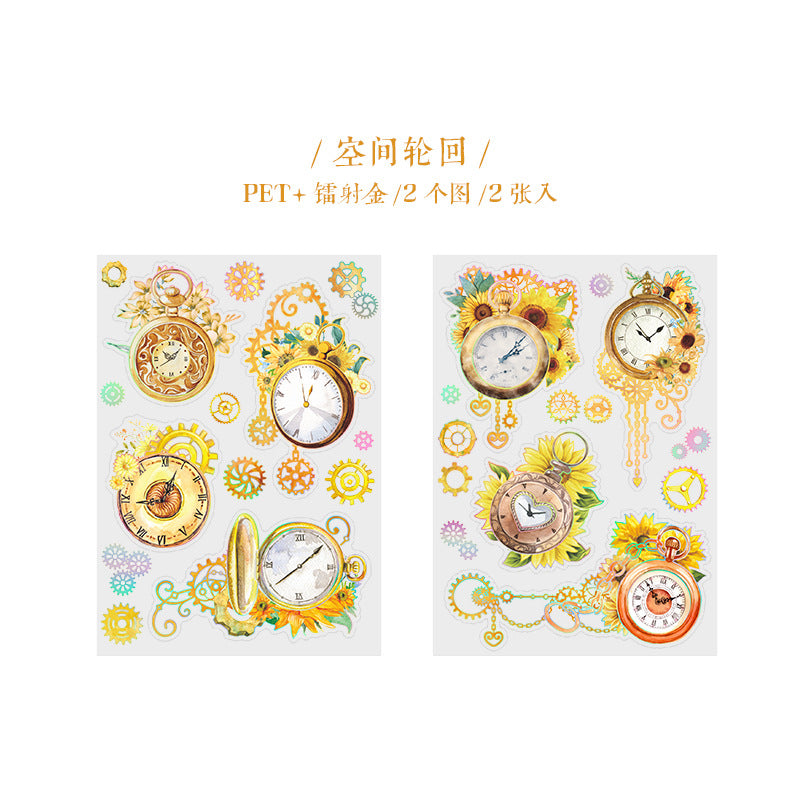 2 sheets pre-cut time gear sticker pack (S25071801)