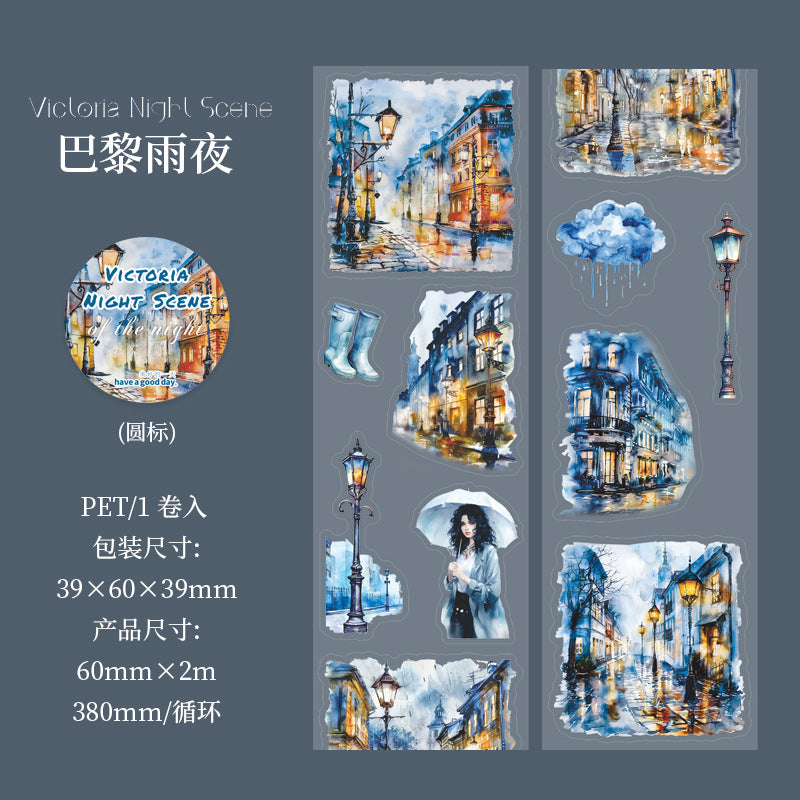 1 roll night scene pre-cut PET-tape (T25070401)