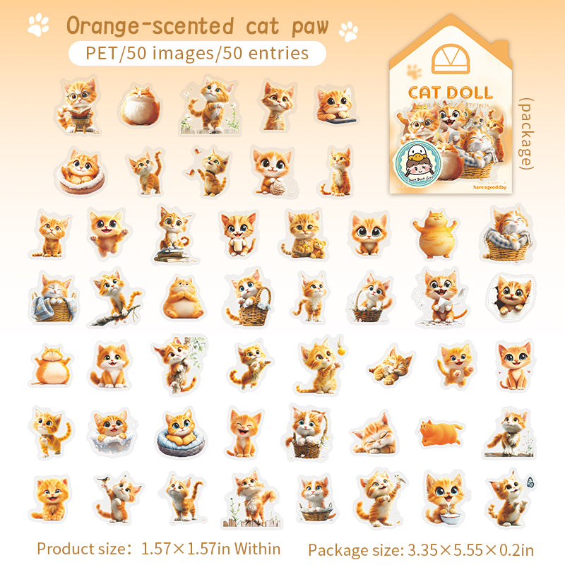 50pcs cute kitty PET- sticker pack (S25072201)