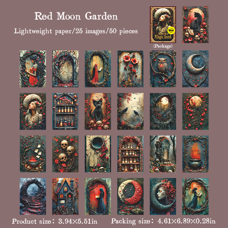 50pcs witch magic book paper pack (P25081901)