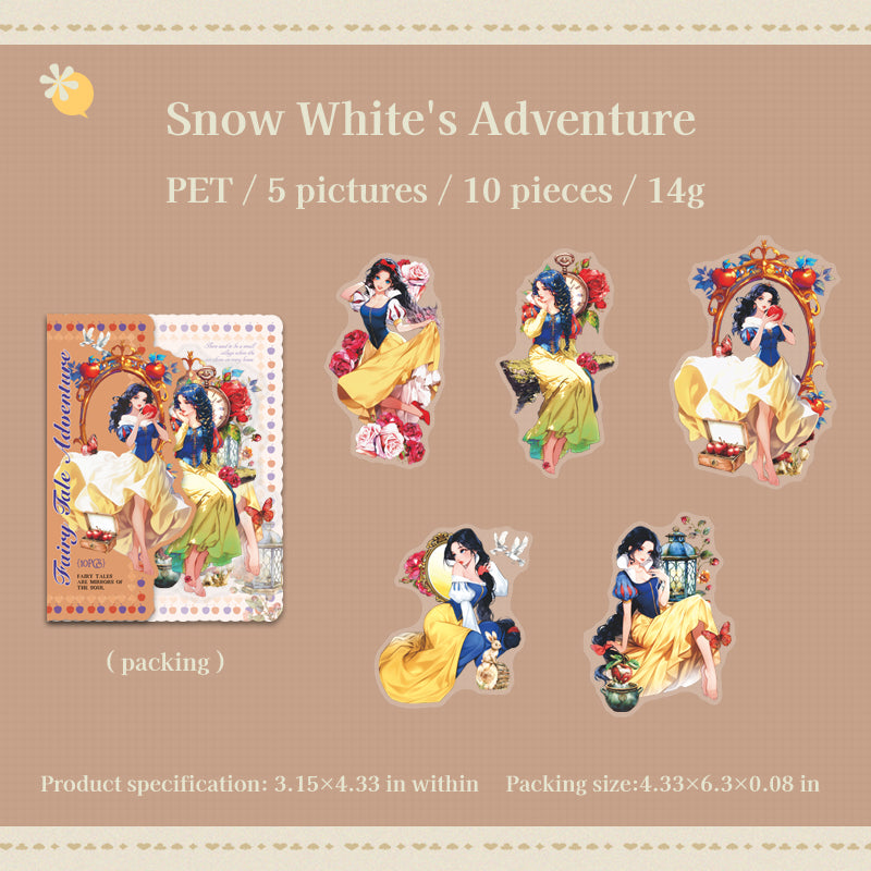 10pcs fairy tale adventure PET-sticker pack (S25072801)