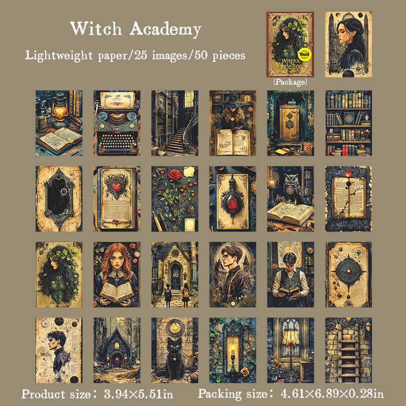 50pcs witch magic book paper pack (P25081901)