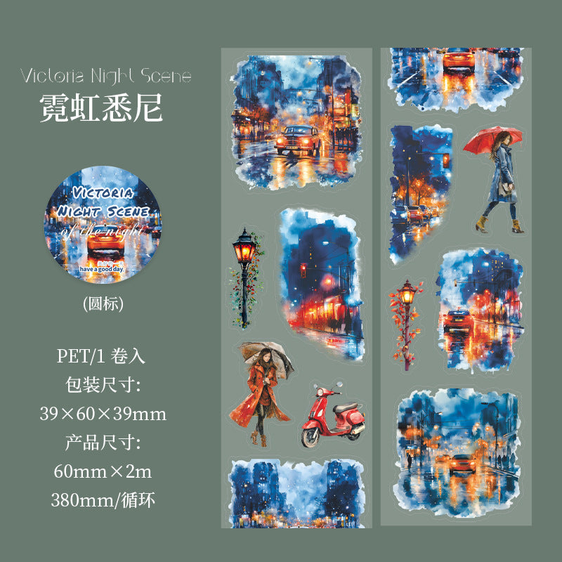 1 roll night scene pre-cut PET-tape (T25070401)