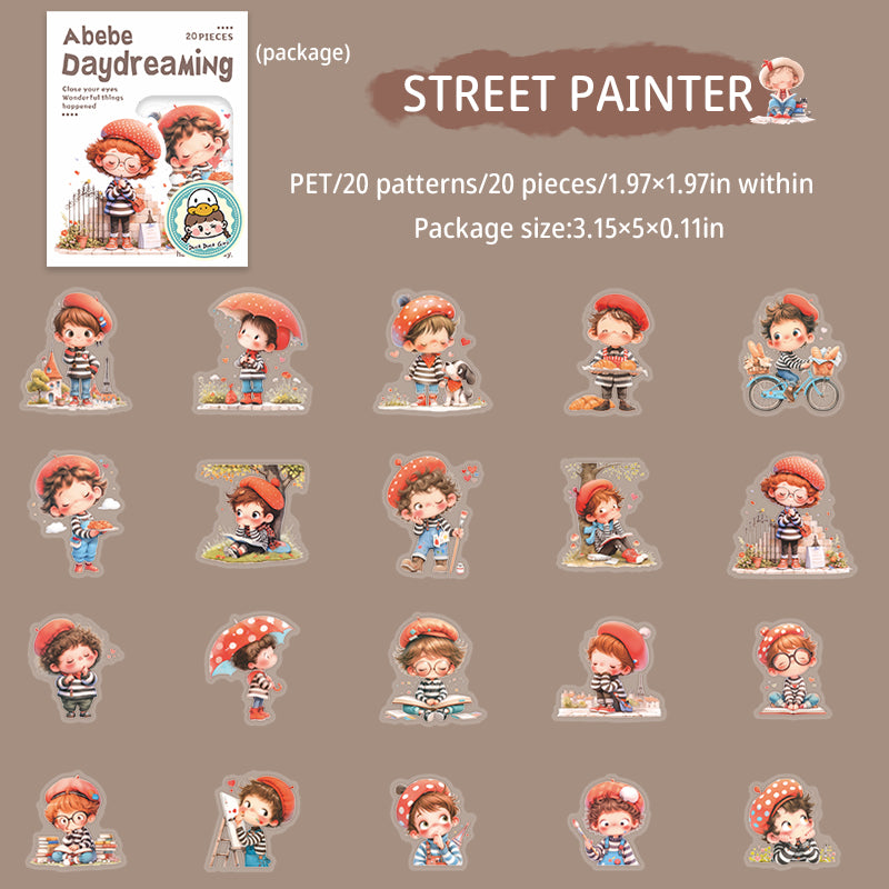 20pcs cute boys day dreaming PET-sticker pack (S25081201)