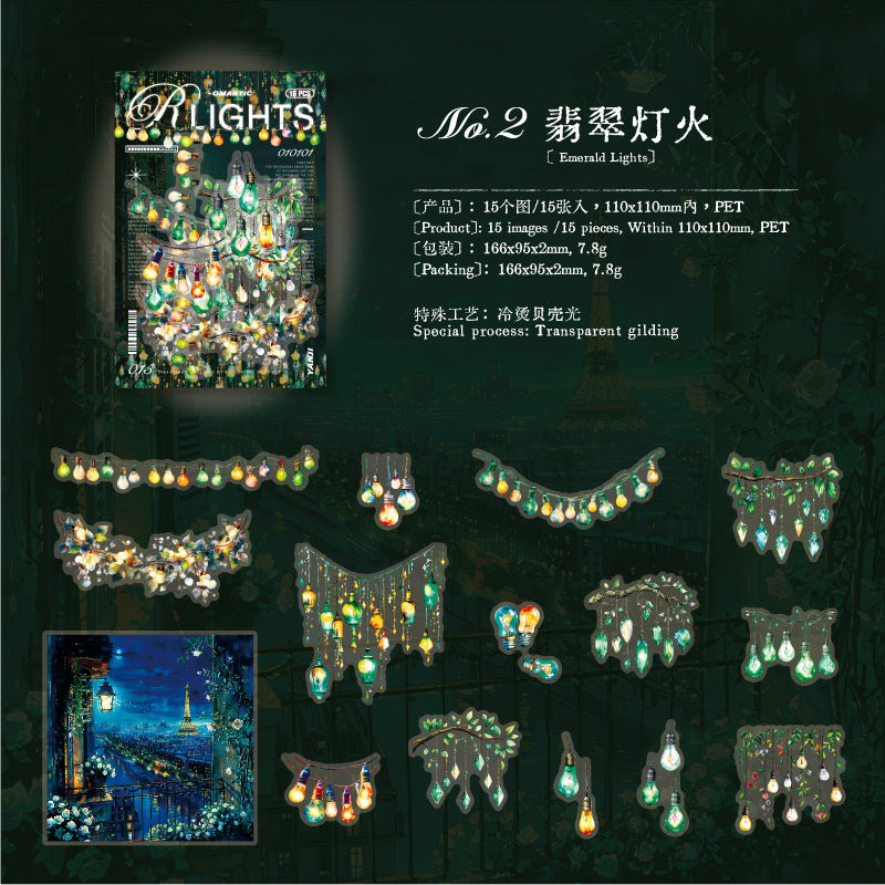 15pcs lights sticker pack (S25071101)