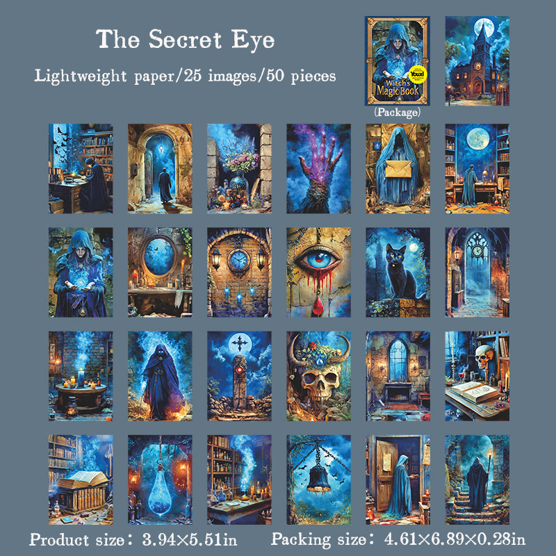 50pcs witch magic book paper pack (P25081901)
