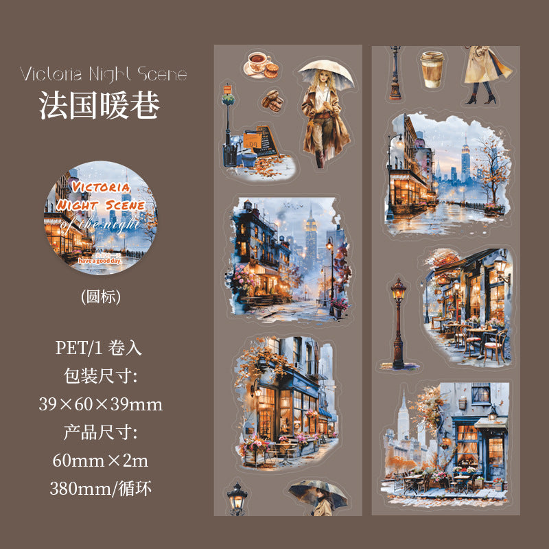 1 roll night scene pre-cut PET-tape (T25070401)