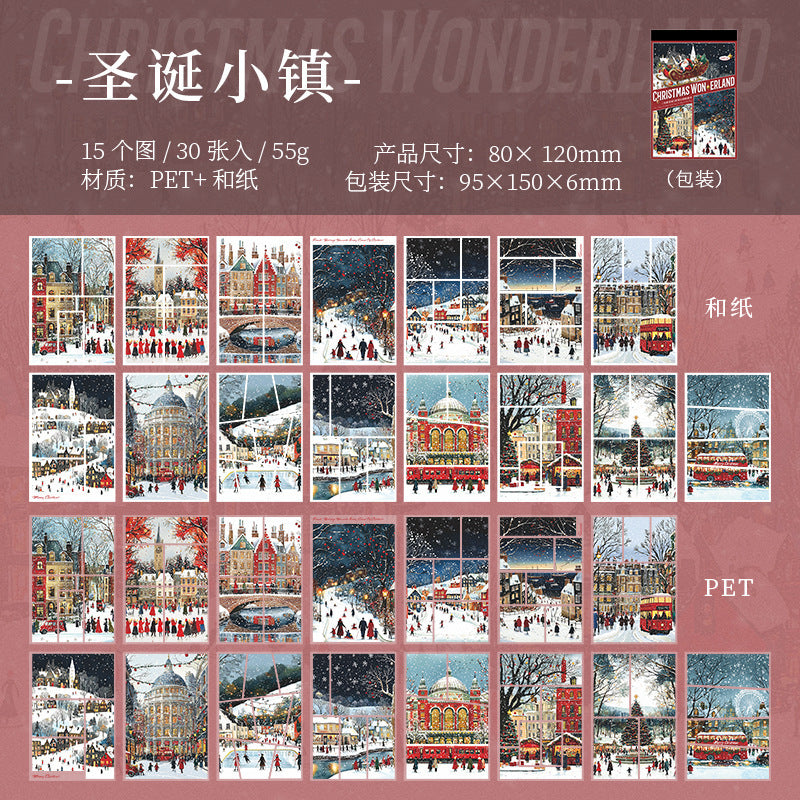 30pcs PET+WASHI Christmas sticker book (TZB25072101)