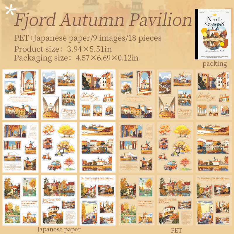 18pcs Nodic season PET+WASHI sticker book (TZB25090801)