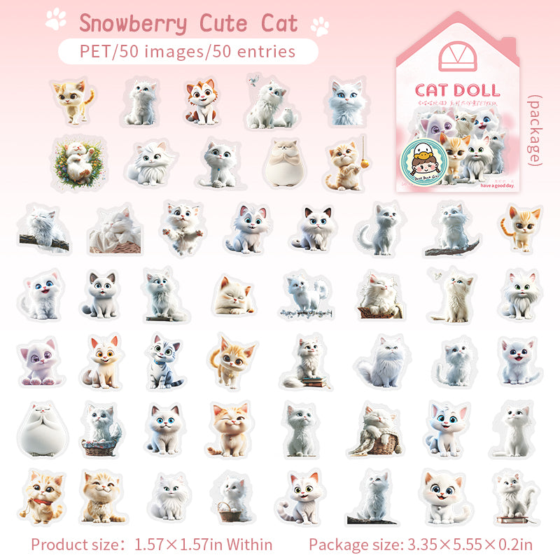 50pcs cute kitty PET- sticker pack (S25072201)