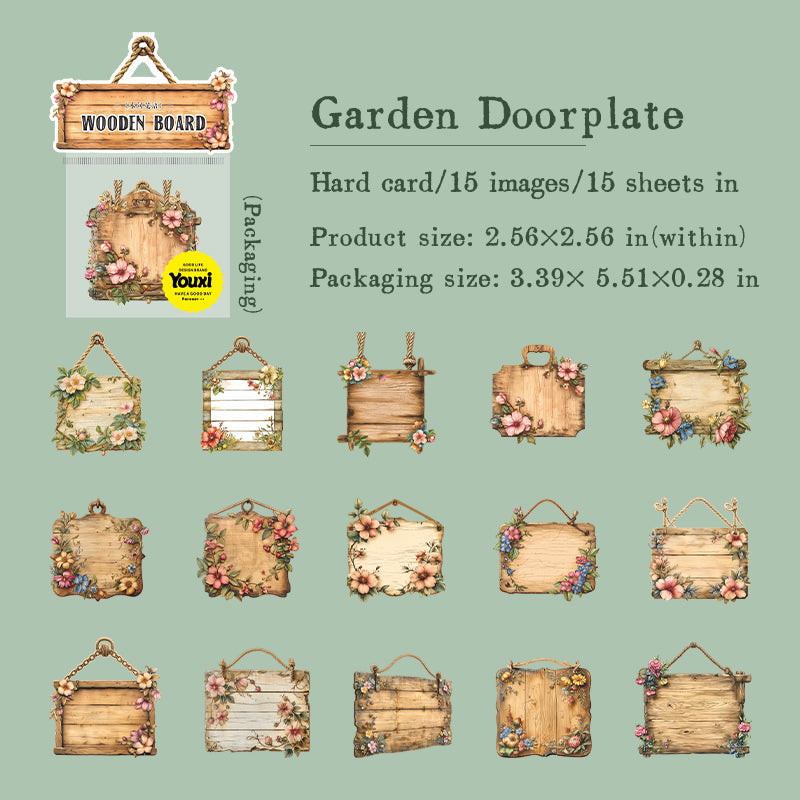 15pcs wooden board sticker pack (S25090401)