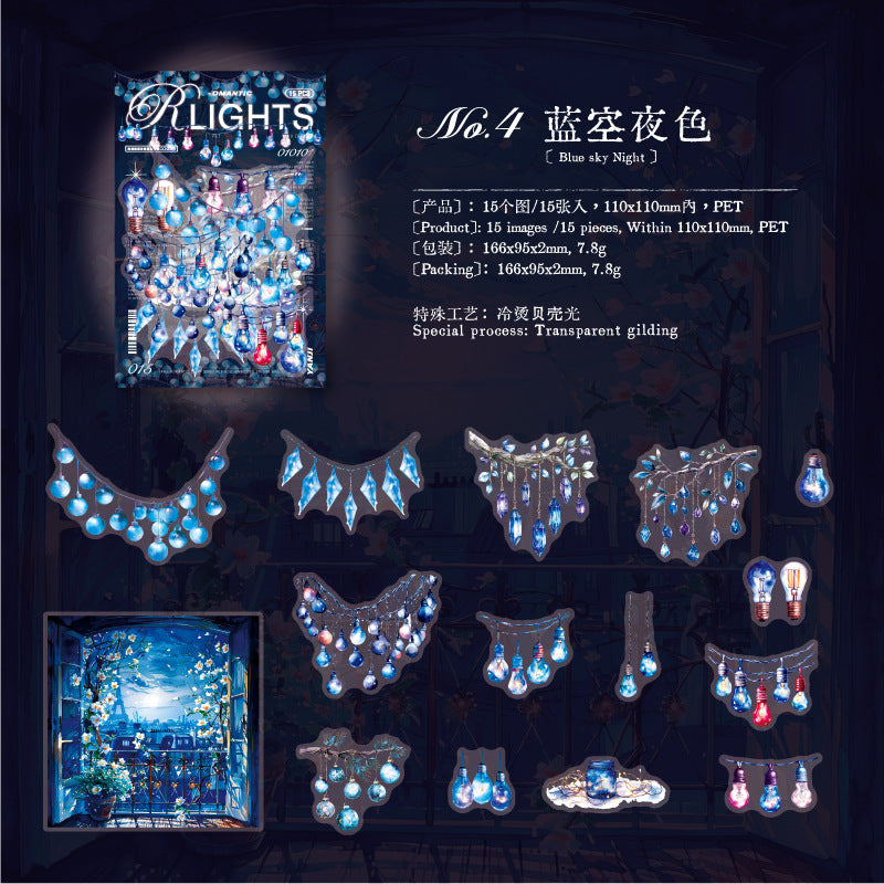 15pcs lights sticker pack (S25071101)