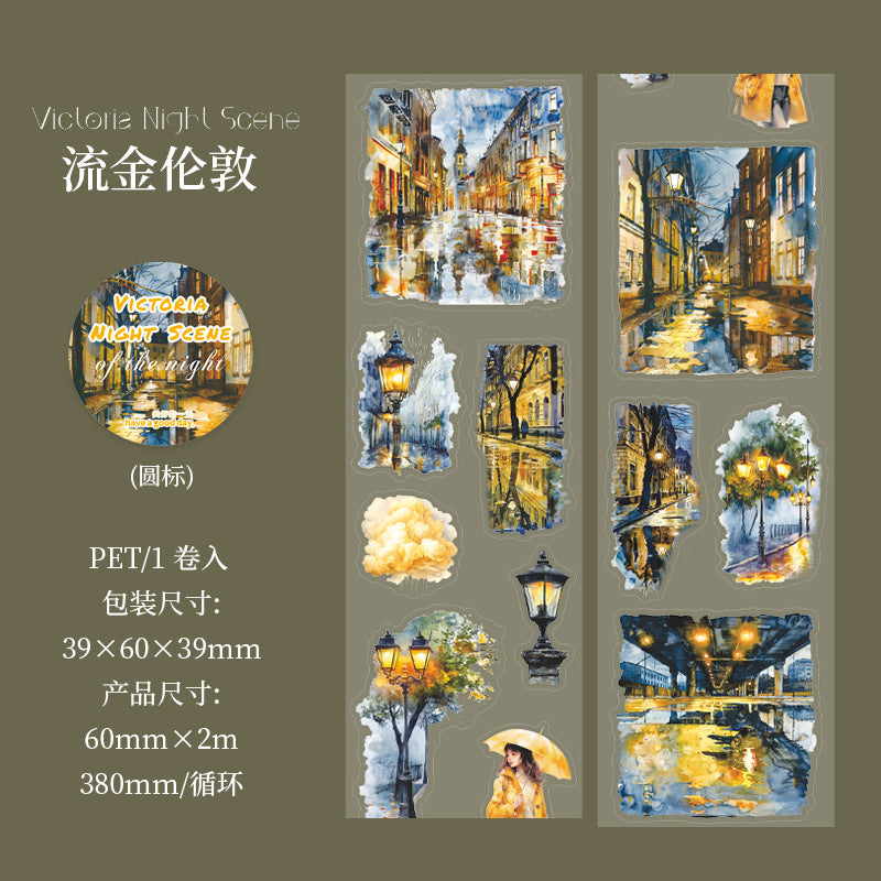 1 roll night scene pre-cut PET-tape (T25070401)