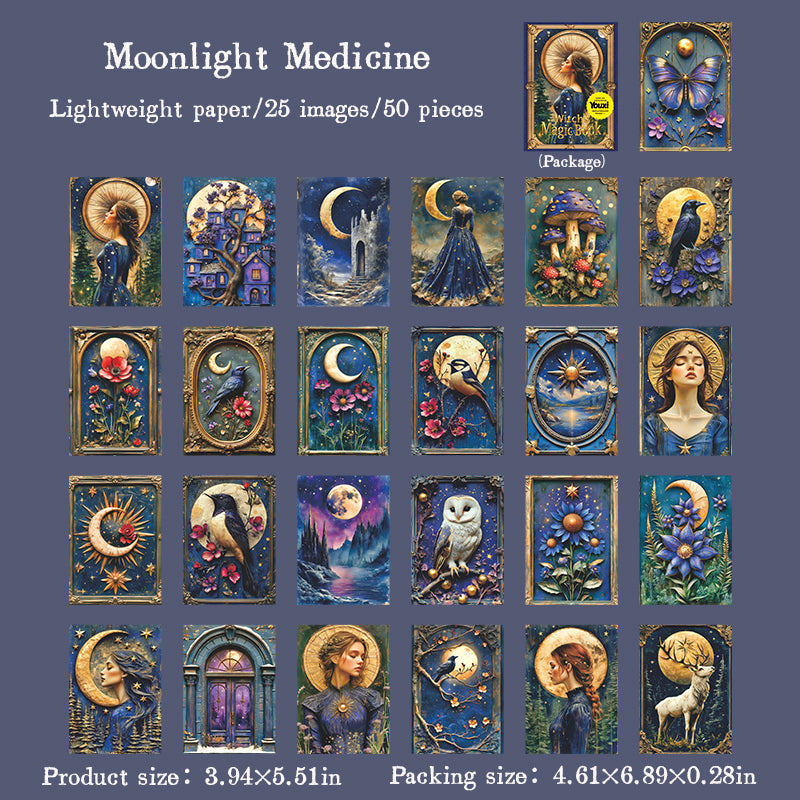 50pcs witch magic book paper pack (P25081901)
