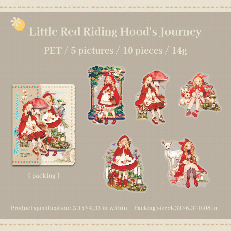 10pcs fairy tale adventure PET-sticker pack (S25072801)