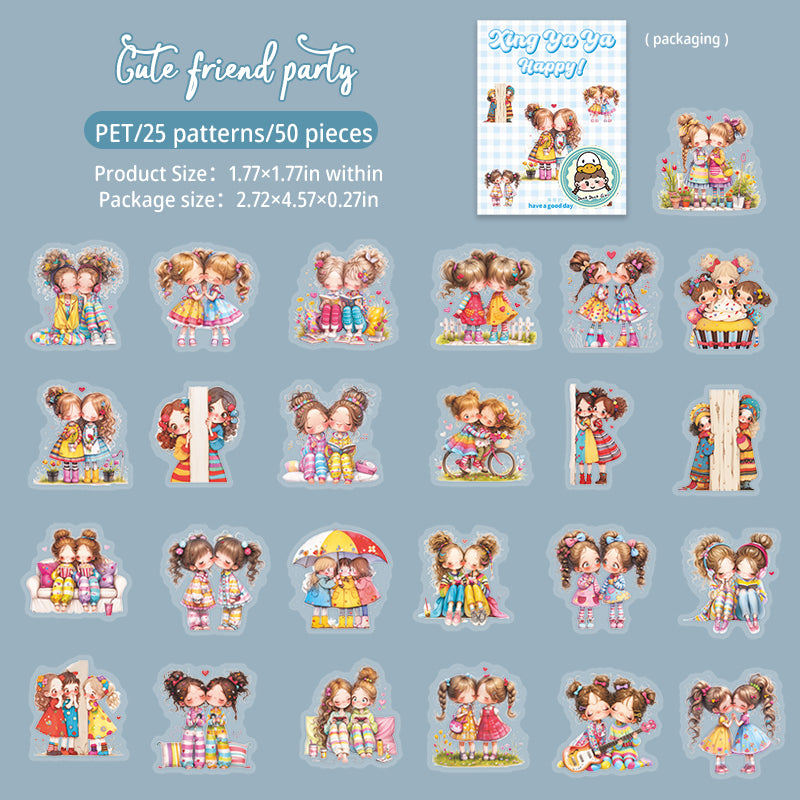 50pcs cute flower girls sticker pack (S25082701)