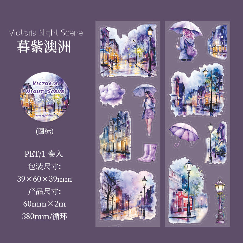 1 roll night scene pre-cut PET-tape (T25070401)