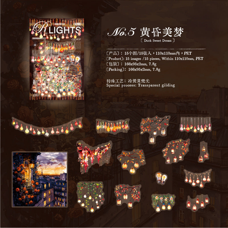 15pcs lights sticker pack (S25071101)