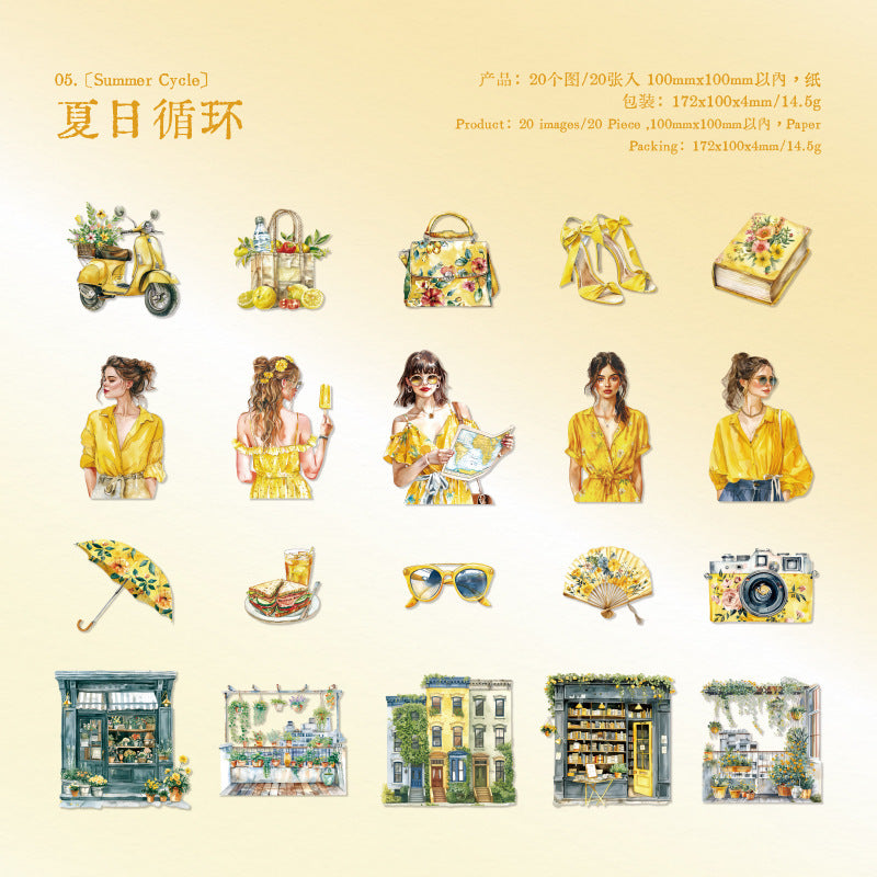 20pcs summer holiday sticker pack (S25071001)