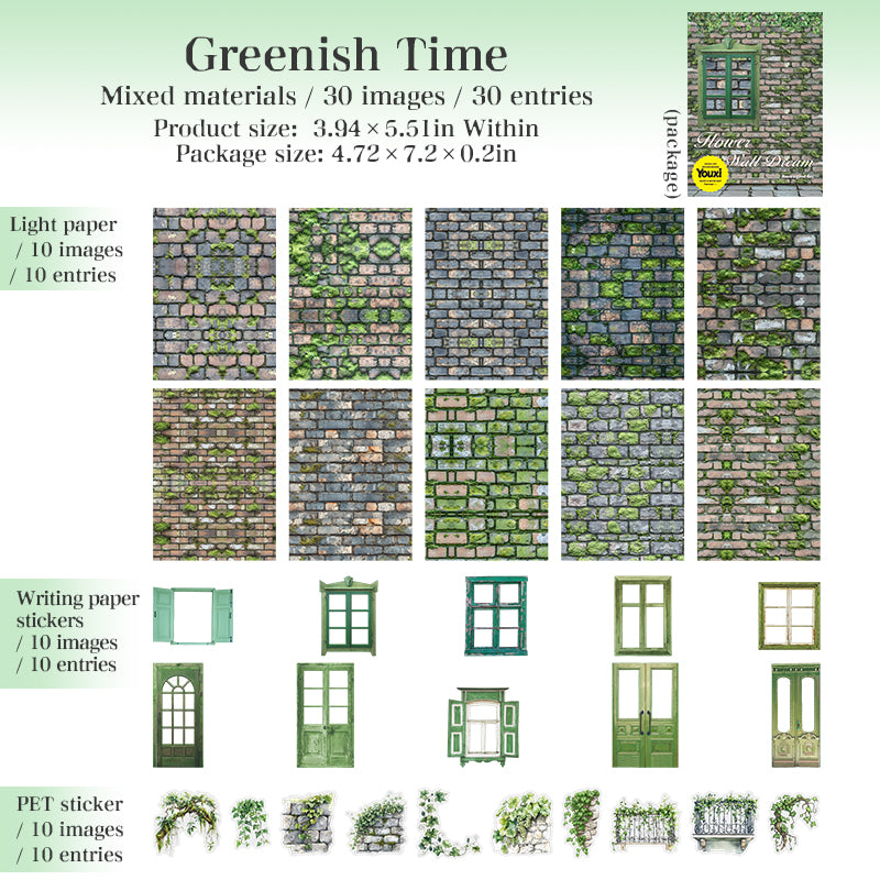 30pcs flower Wall sticker+paper pcak (P25080601)