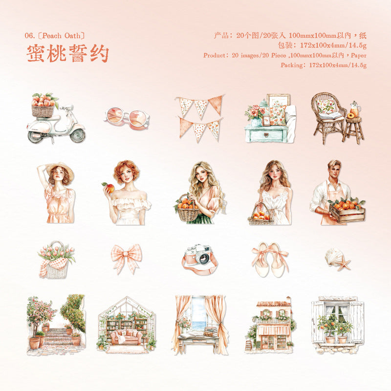 20pcs summer holiday sticker pack (S25071001)