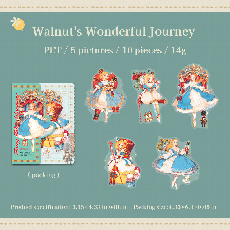 10pcs fairy tale adventure PET-sticker pack (S25072801)