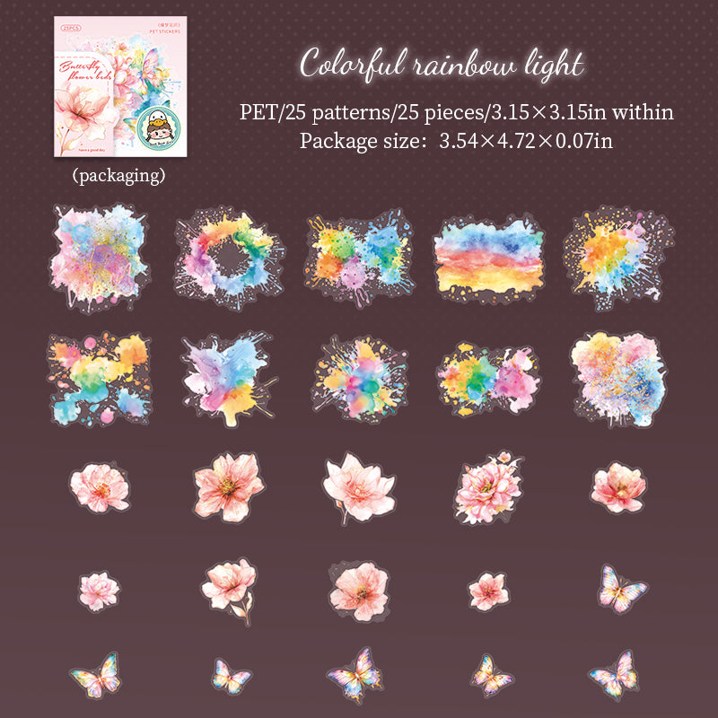 25pcs butterfly flower sticker pack (S25082702)