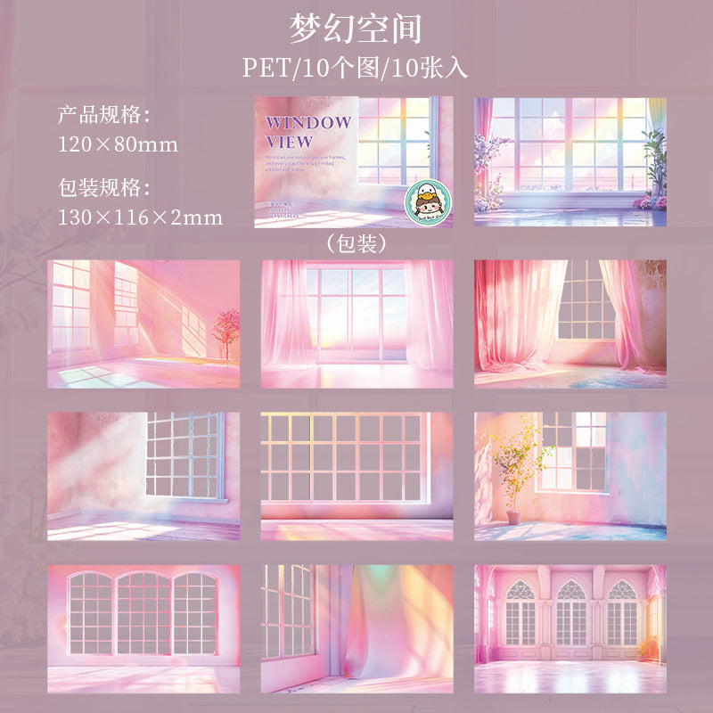 10pcs window view sticker pack (S25071002)