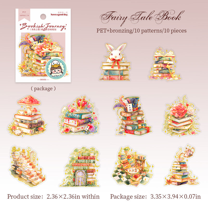 10pcs bookish journey PET- stikcer pack (S25072202)