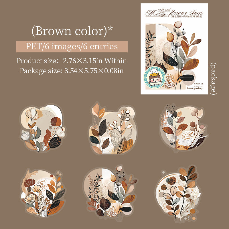 6pcs flower shadow sticker pack (S25072902)