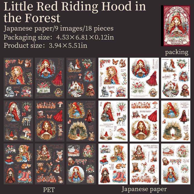 18sheets fairy tale PET+Washi sticker book (TZB25072802)