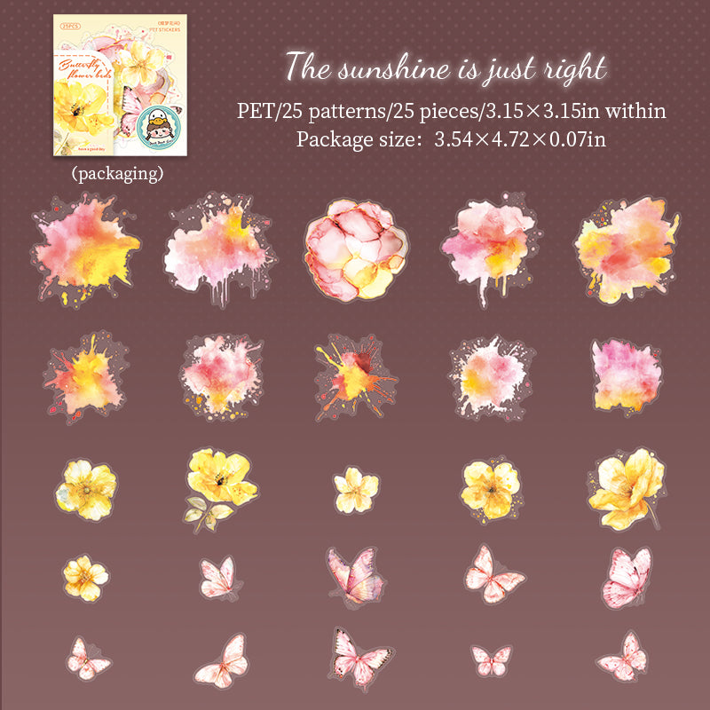 25pcs butterfly flower sticker pack (S25082702)