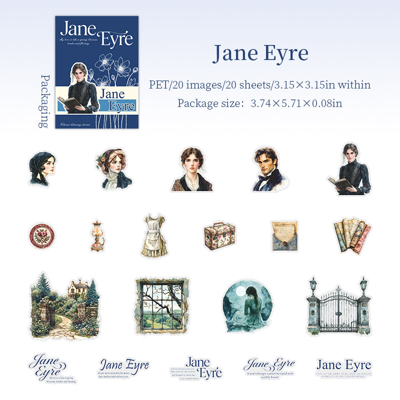 20pcs pride and prejudice sticker pack (S25090402)