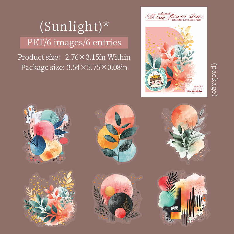 6pcs flower shadow sticker pack (S25072902)