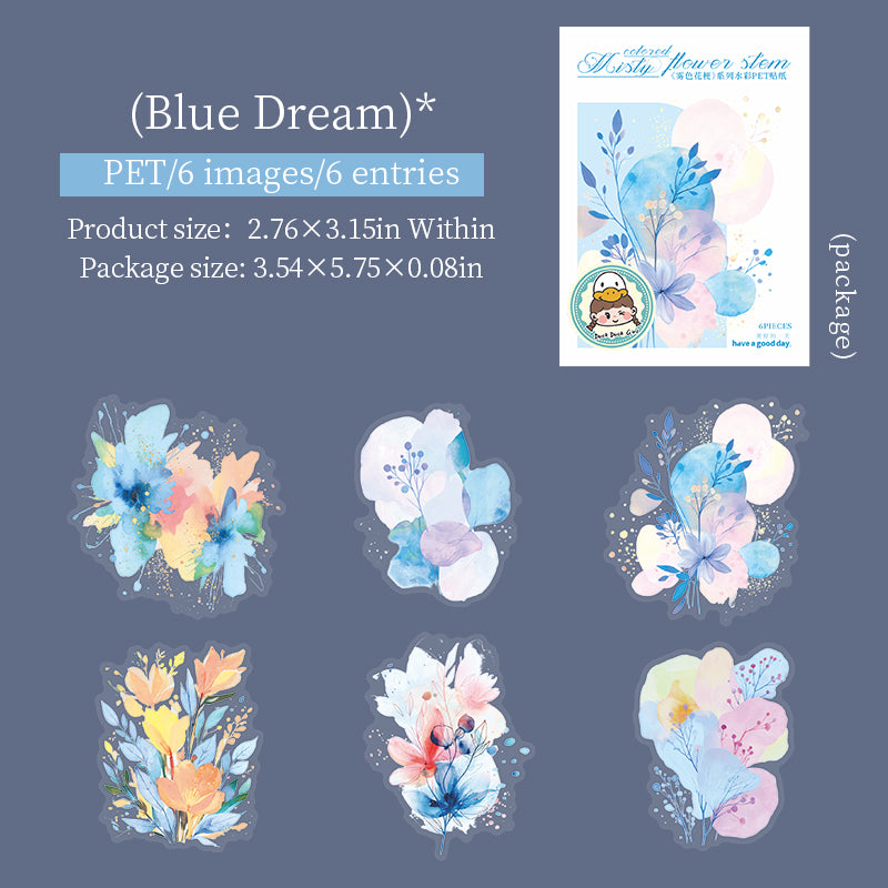 6pcs flower shadow sticker pack (S25072902)