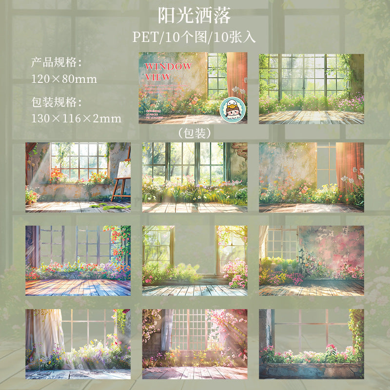 10pcs window view sticker pack (S25071002)
