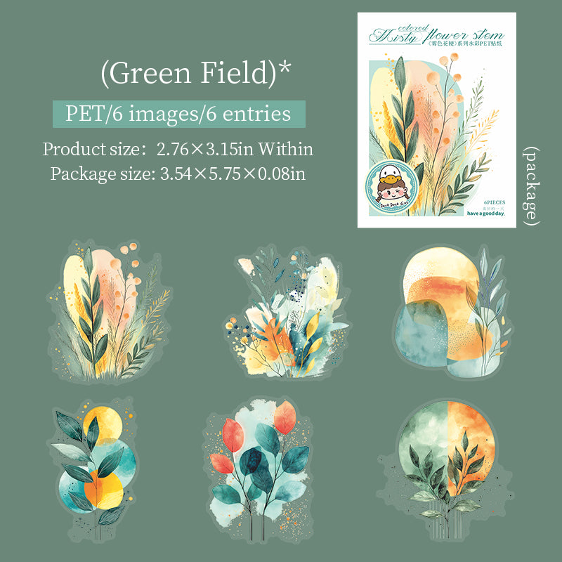 6pcs flower shadow sticker pack (S25072902)