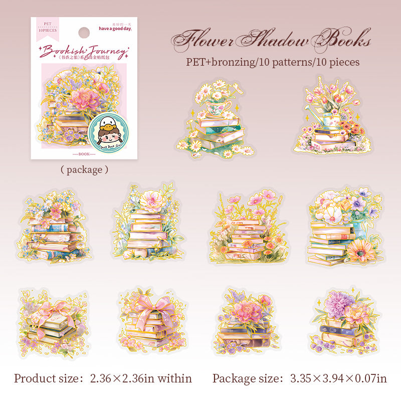 10pcs bookish journey PET- stikcer pack (S25072202)