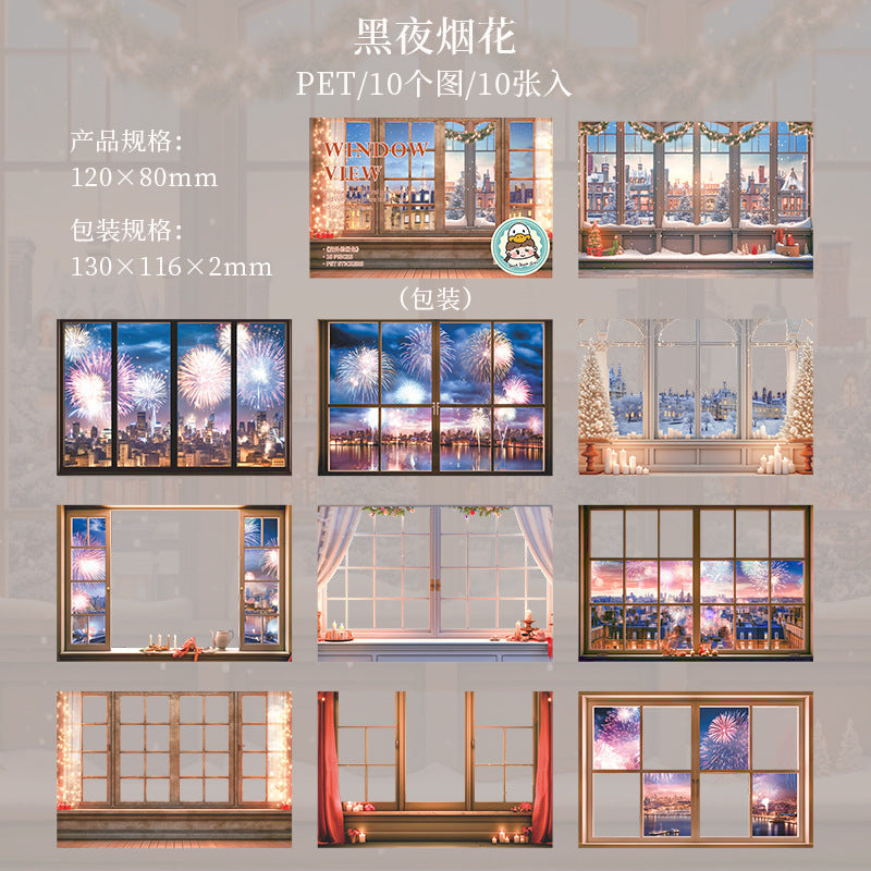 10pcs window view sticker pack (S25071002)