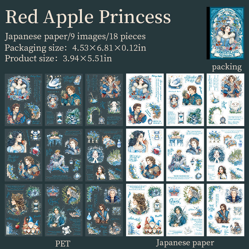 18sheets fairy tale PET+Washi sticker book (TZB25072802)