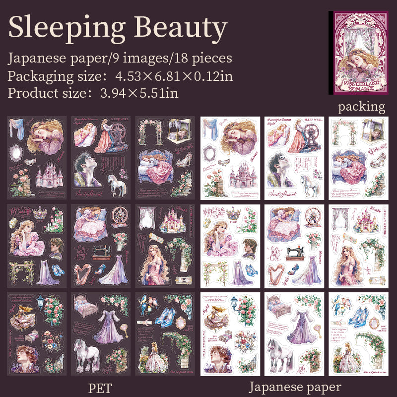 18sheets fairy tale PET+Washi sticker book (TZB25072802)