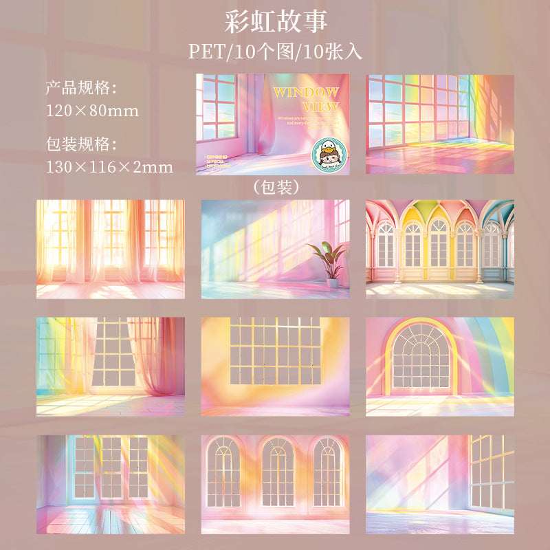 10pcs window view sticker pack (S25071002)