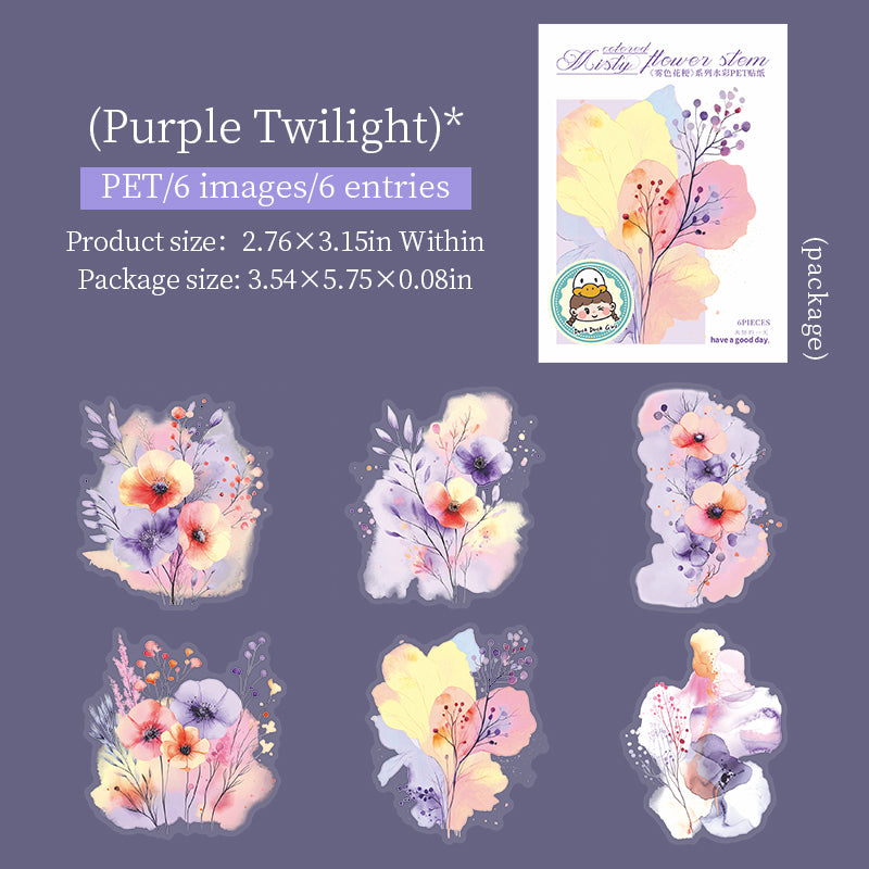 6pcs flower shadow sticker pack (S25072902)