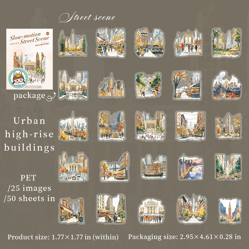 50pcs street scene sticker pack (S25081202)