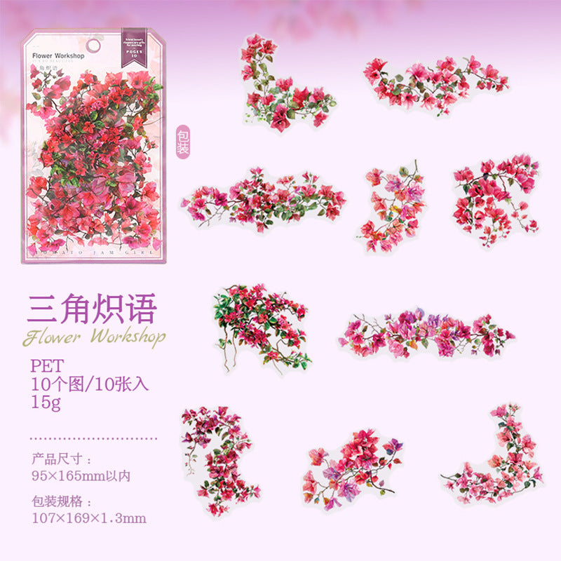 10pcs flower workshop sticker pack (S25070207)
