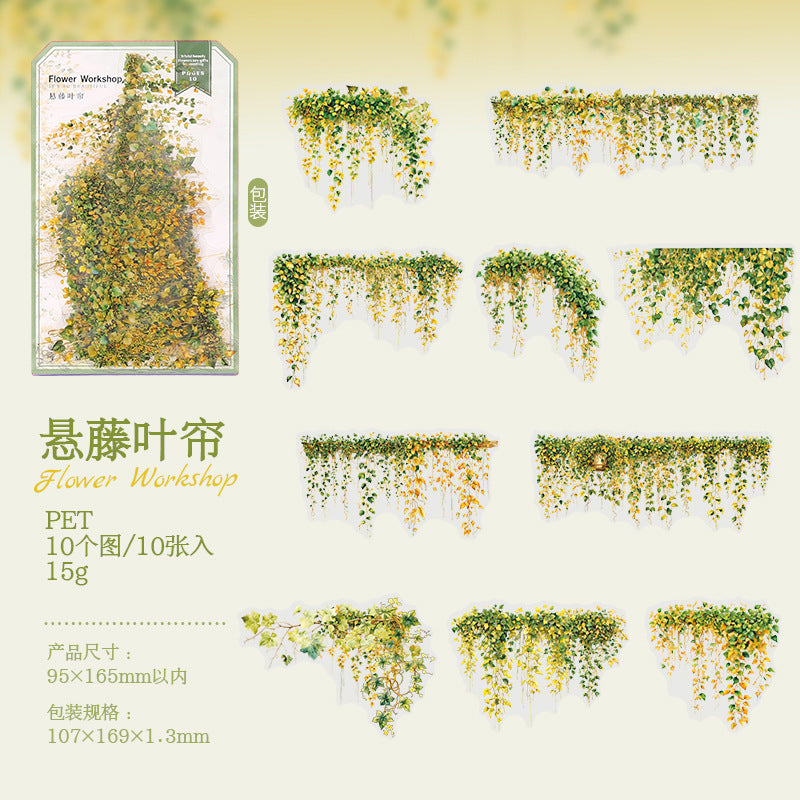 10pcs flower workshop sticker pack (S25070207)
