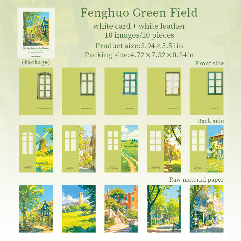 10pcs city outside window paper card pack (P25090403)