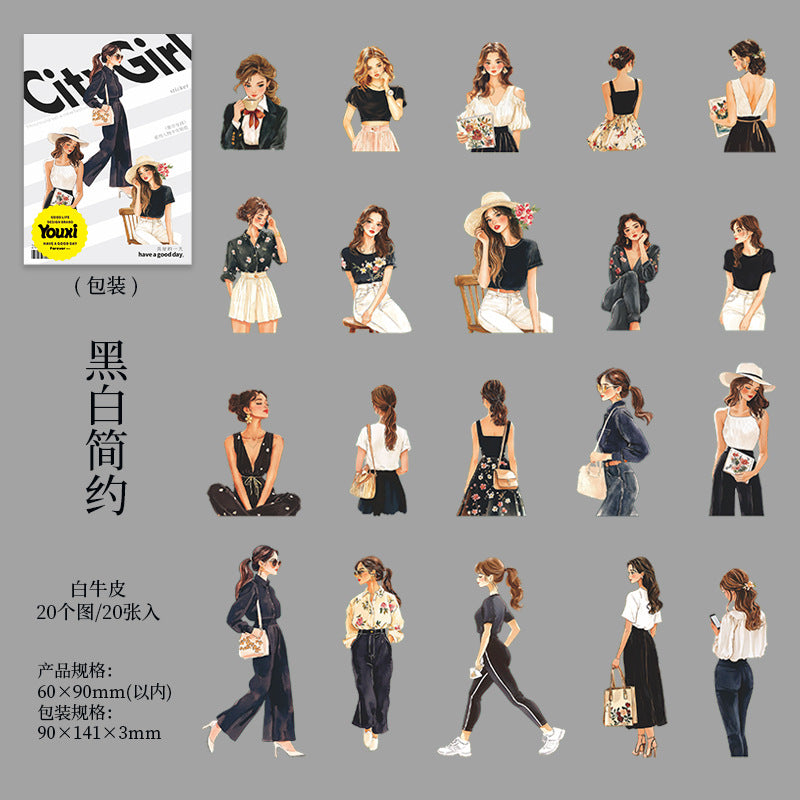20pcs fashion girl sticker pack (S25071803)