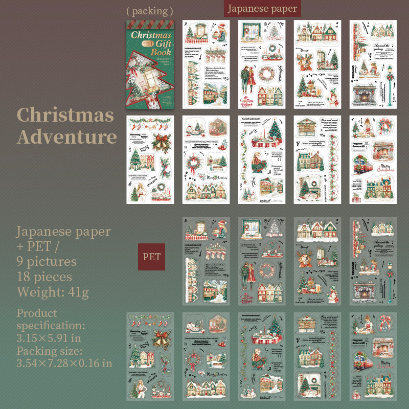 18sheets Christmas pre-cut sticker book (TZB25072003)