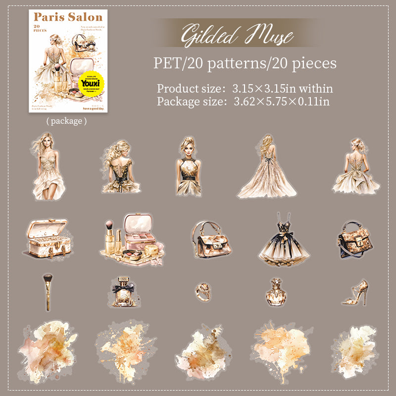 20pcs paris fashion PET sticker pack(S25072203)